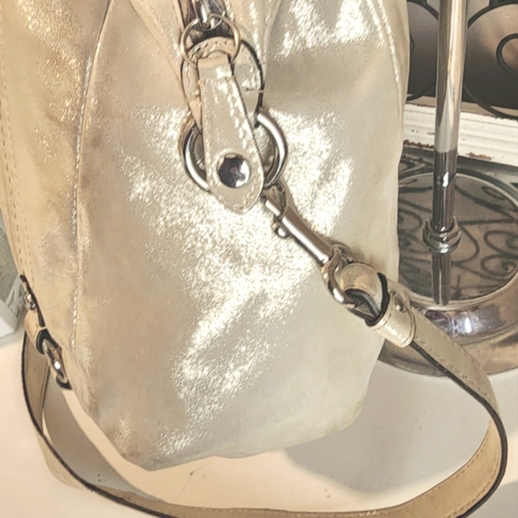 Coach Vintage Alexandra Elegant Cream Gold Shimmer Satchel Handbag - Picture 4 of 15